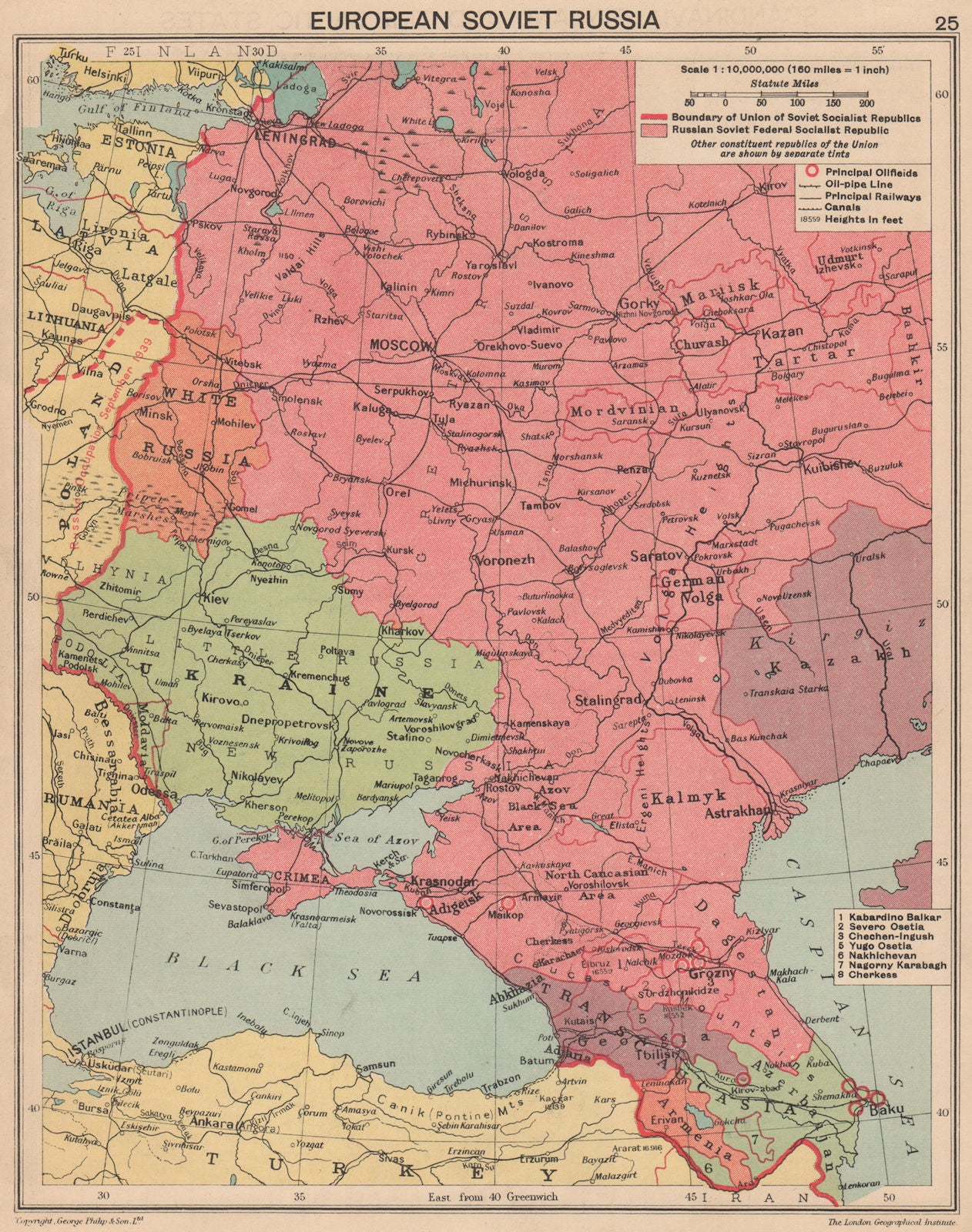 WORLD WAR TWO. European Soviet Russia. Russian Crimea. Poland 1940 old map
